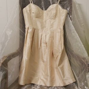 Moochi Ivory Dupioni Silk Lingerie Strap Dress 10